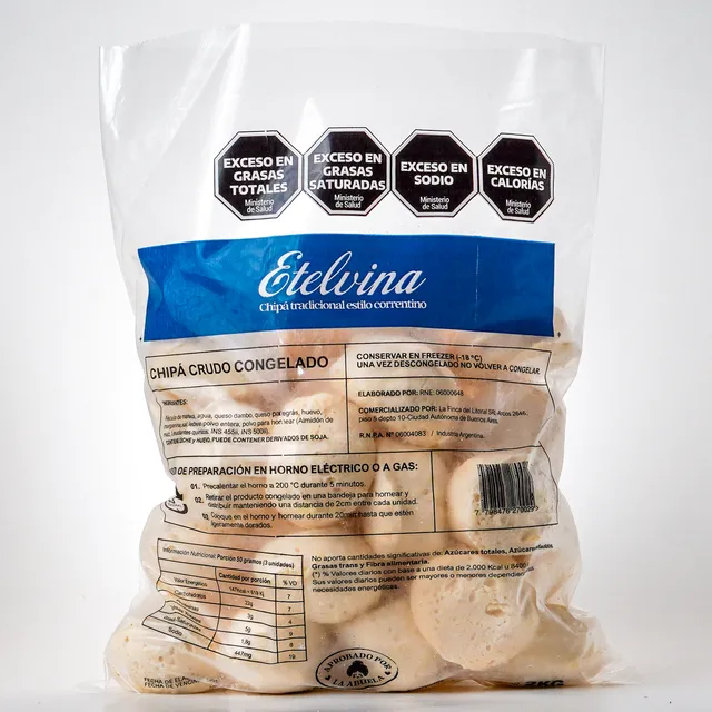 Bolsa de 5 kg de chipá Etelvina congelado